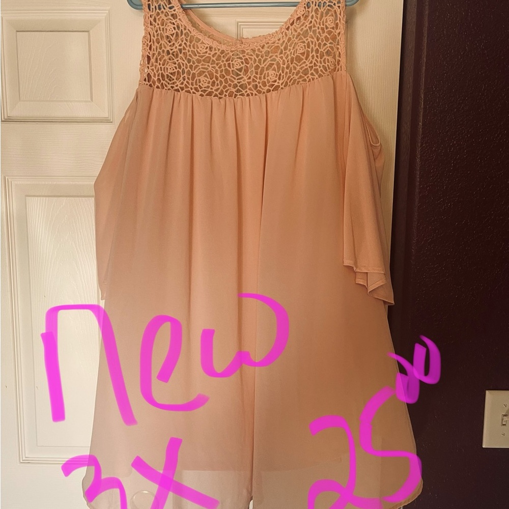 Peach colored cold shoulder dress new with tags